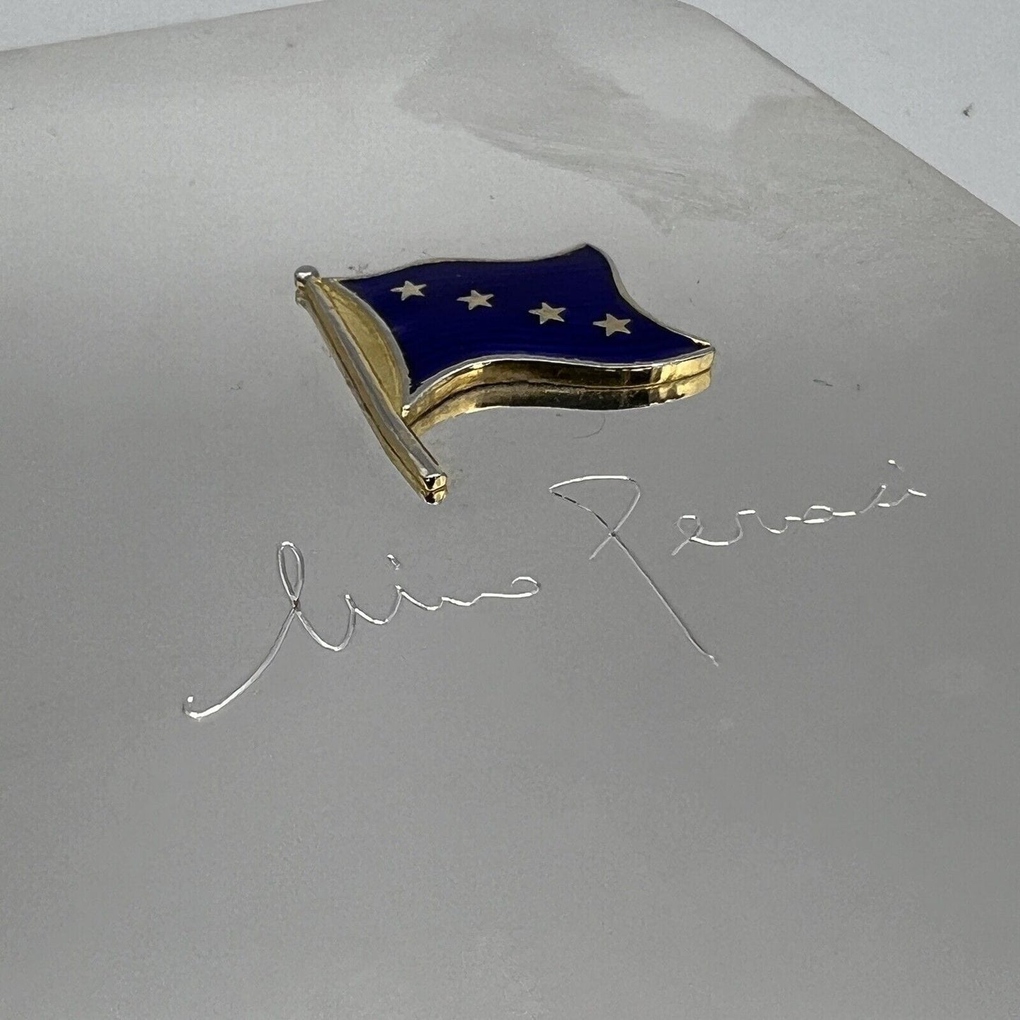 Vassoietto Svuotatasche in argento silver plated Marina Militare Ammiraglio Categoria Sheffield & Argento