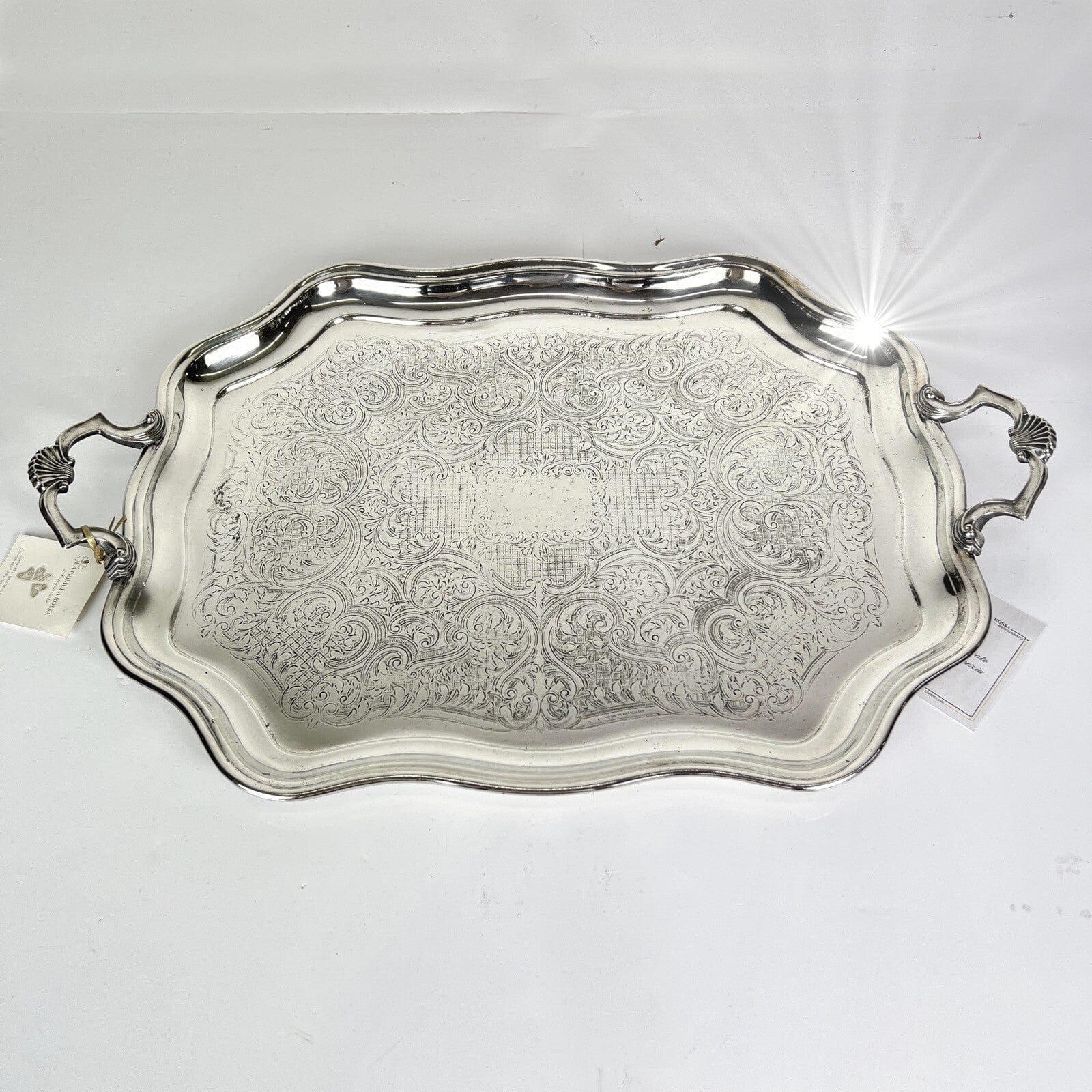 Vassoio in Argento Placcato sheffield antico silver plated con manici da tavola Categoria  Sheffield & Argento