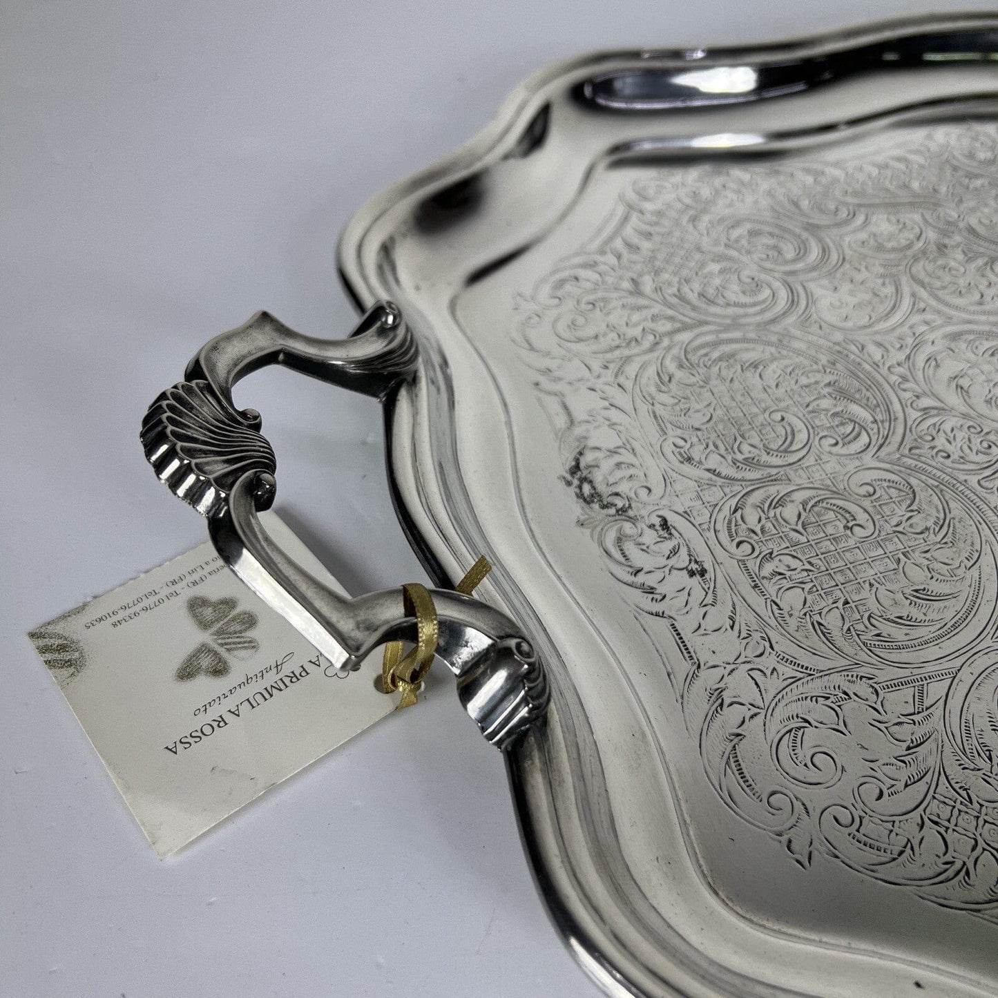 Vassoio in Argento Placcato sheffield antico silver plated con manici da tavola Categoria Sheffield & Argento