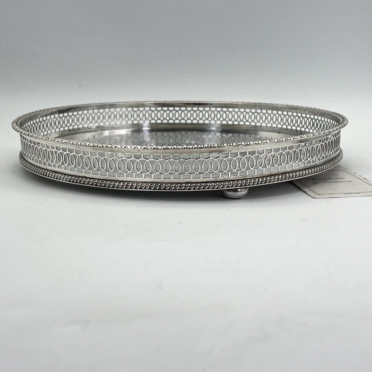 Vassoio in argento sheffield antico rotondo silver plated guantiera da tavola Categoria Sheffield & Argento