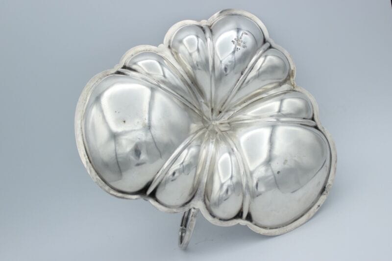 Vassoio in argento sheffield antico silver plated antipastiera con manico piatto Categoria Sheffield & Argento