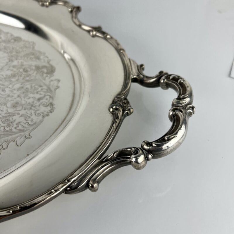 Vassoio in argento sheffield antico silver plated ovale grande piatto con manici Categoria Sheffield & Argento