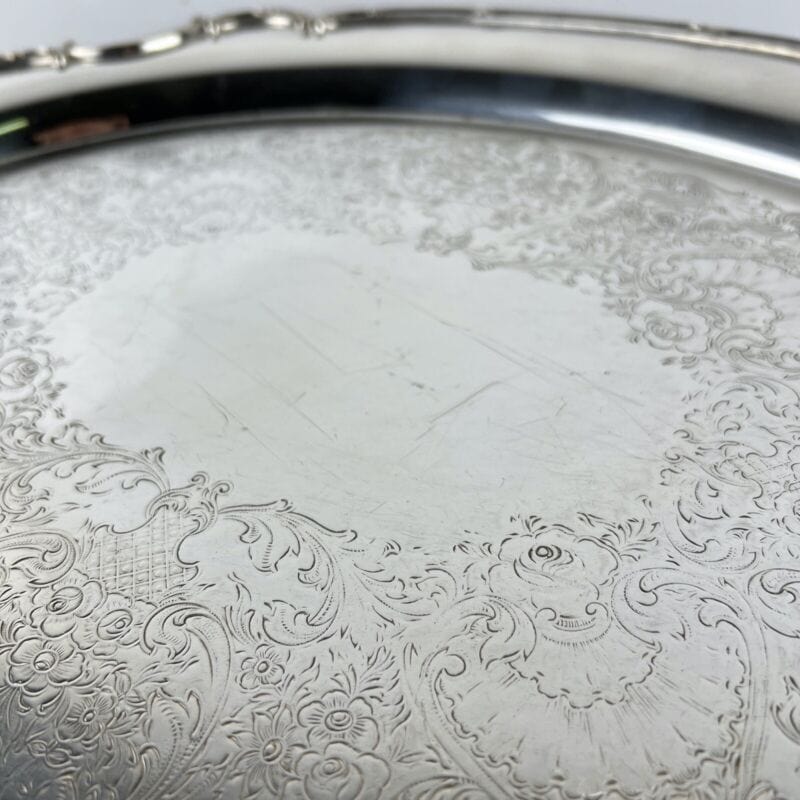 Vassoio in argento sheffield antico silver plated ovale grande piatto con manici Categoria Sheffield & Argento