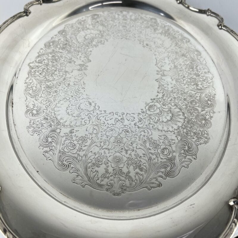 Vassoio in argento sheffield antico silver plated ovale grande piatto con manici Categoria Sheffield & Argento