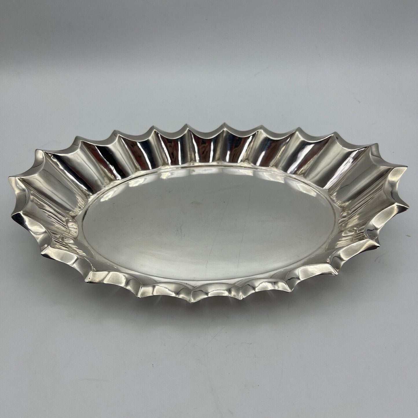 Vassoio in argento sheffield antico silver plated ovale stile Art Deco anni '30 Categoria Sheffield & Argento