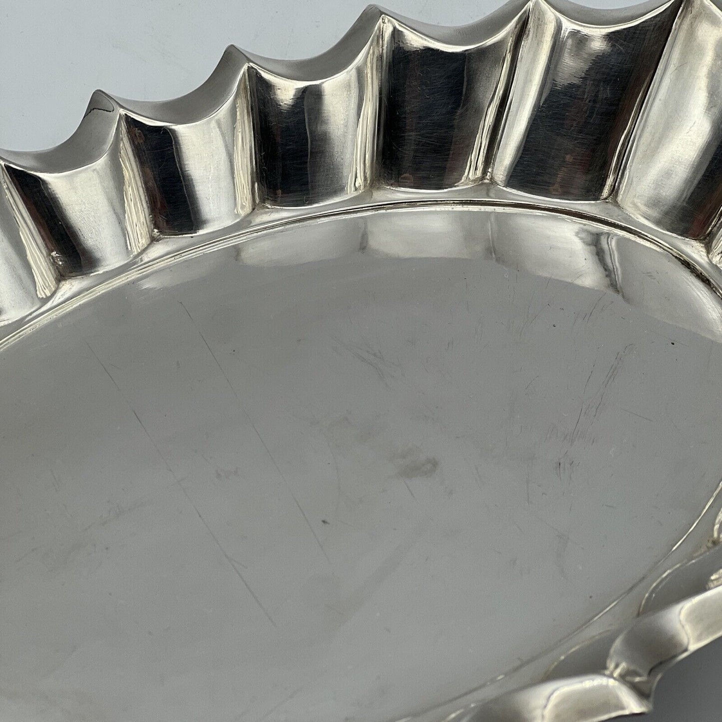 Vassoio in argento sheffield antico silver plated ovale stile Art Deco anni '30 Categoria Sheffield & Argento