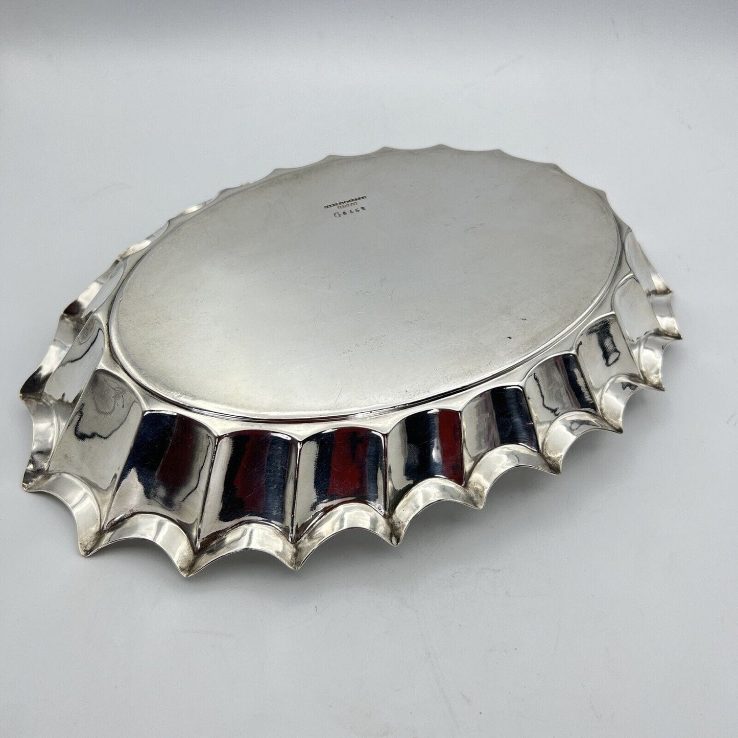 Vassoio in argento sheffield antico silver plated ovale stile Art Deco anni '30 Categoria Sheffield & Argento