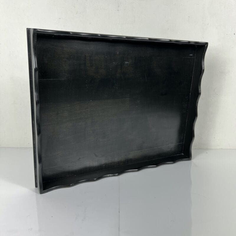 Vassoio in legno vintage da portata nero Ebanizzato stile antico guantiera Categoria Vassoi