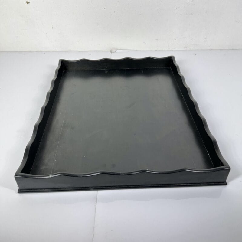 Vassoio in legno vintage da portata nero Ebanizzato stile antico guantiera Categoria Vassoi
