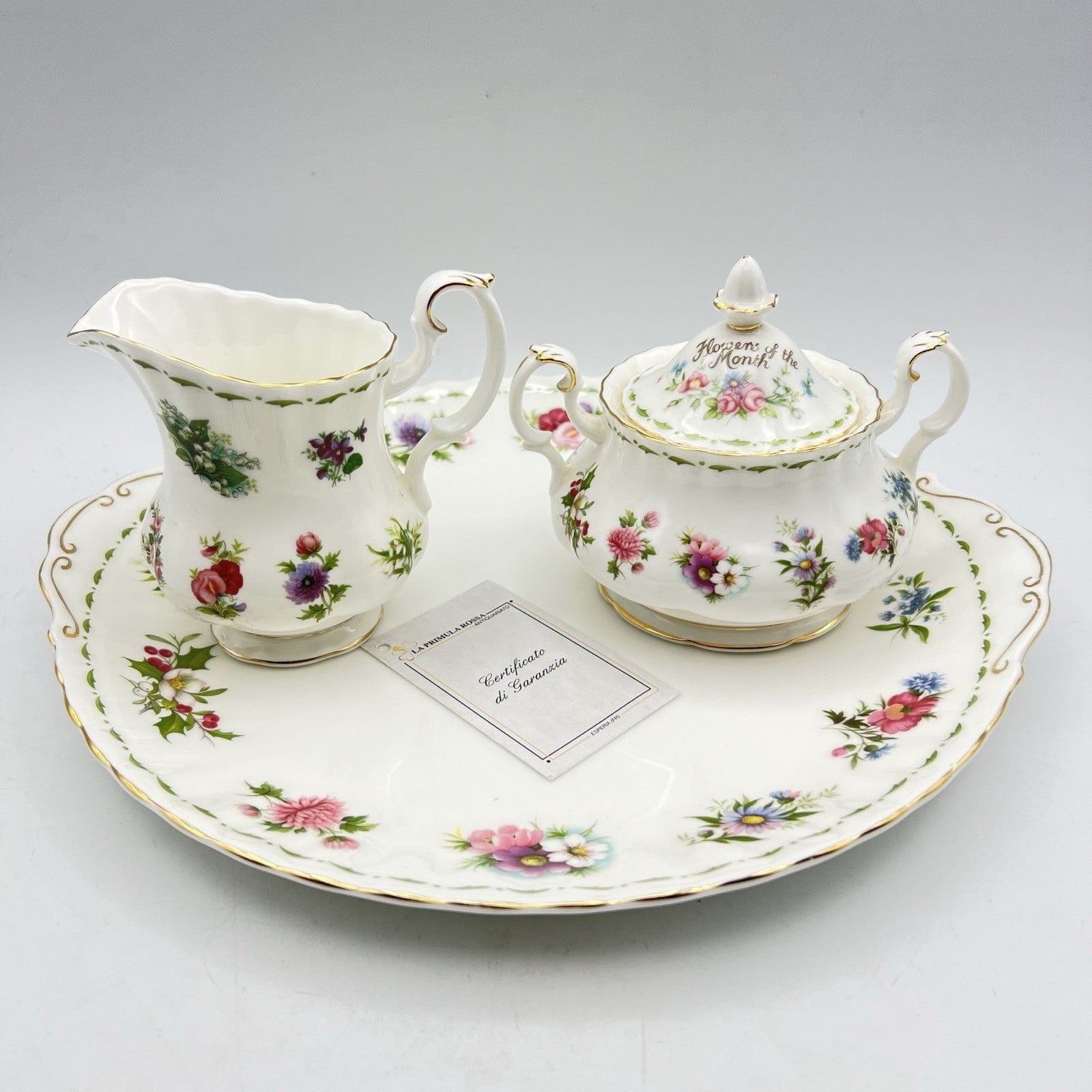 Vassoio piatto torta in porcellana Royal Albert con mesi Flower Of The Month Categoria  Piatti Vassoio