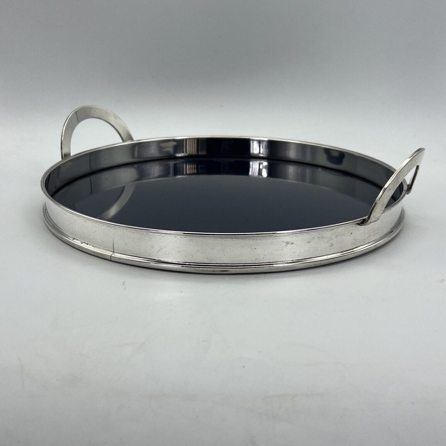 Vassoio rotondo in argento sheffield silver plated vintage stile anni 70 Decò Categoria Sheffield & Argento