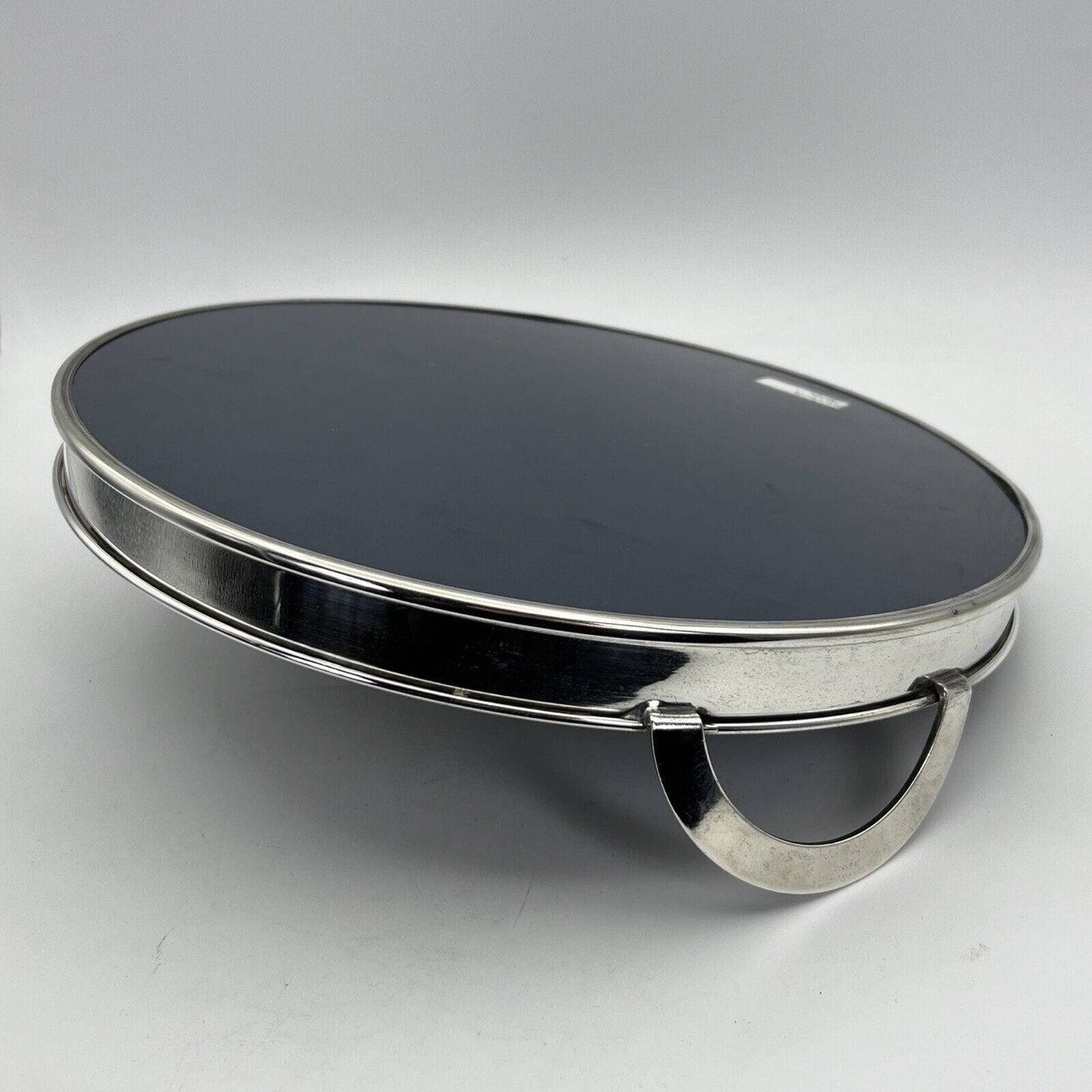 Vassoio rotondo in argento sheffield silver plated vintage stile anni 70 Decò Categoria Sheffield & Argento
