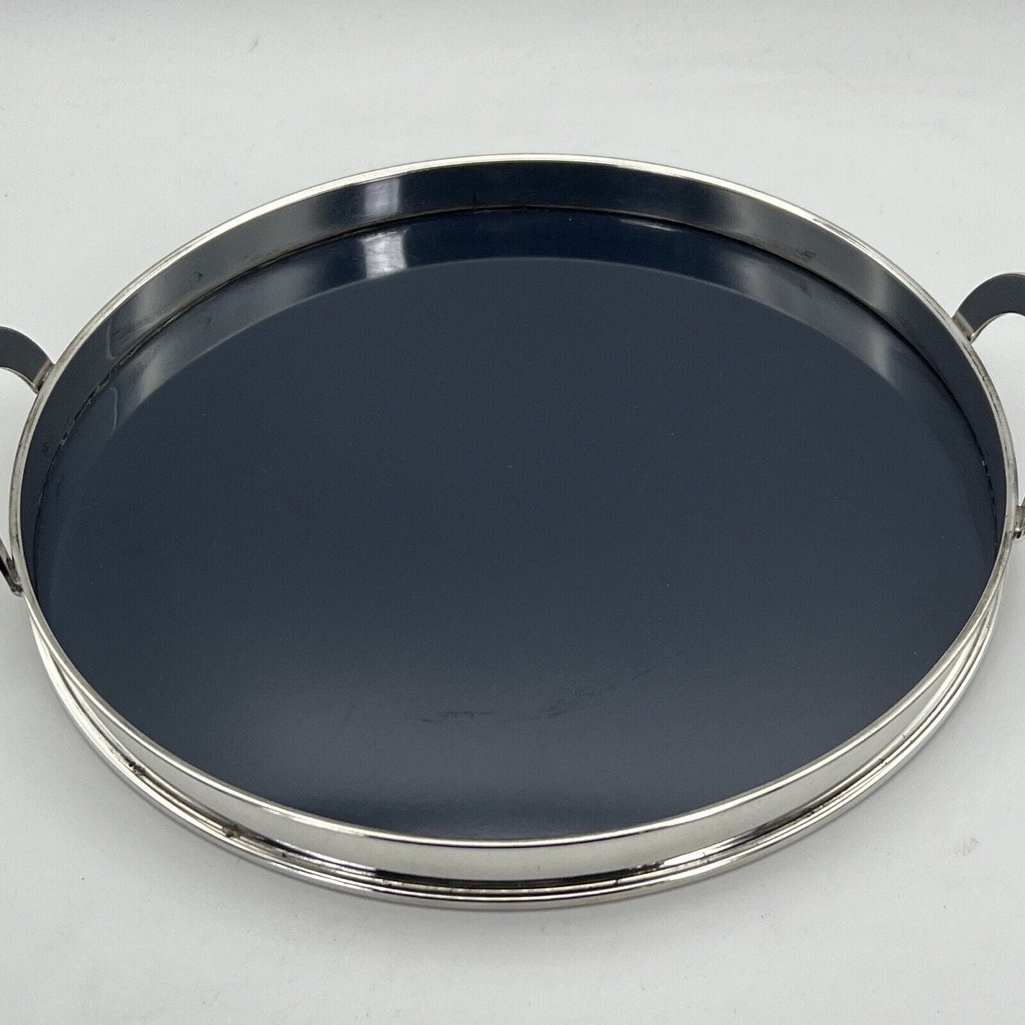 Vassoio rotondo in argento sheffield silver plated vintage stile anni 70 Decò Categoria Sheffield & Argento
