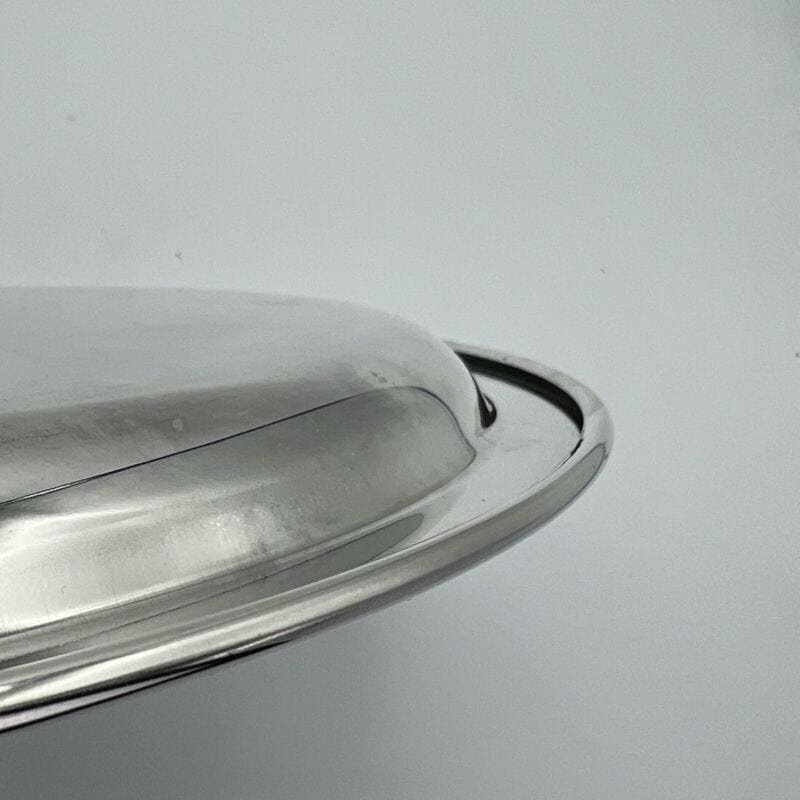 Vassoio rotondo in argento silver plated da tavola anni 80 Calegaro Guantiera Categoria Sheffield & Argento