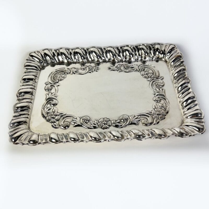 Vassoio svuotatasche in argento stile antico silver plated da scrivania ufficio Categoria Sheffield & Argento