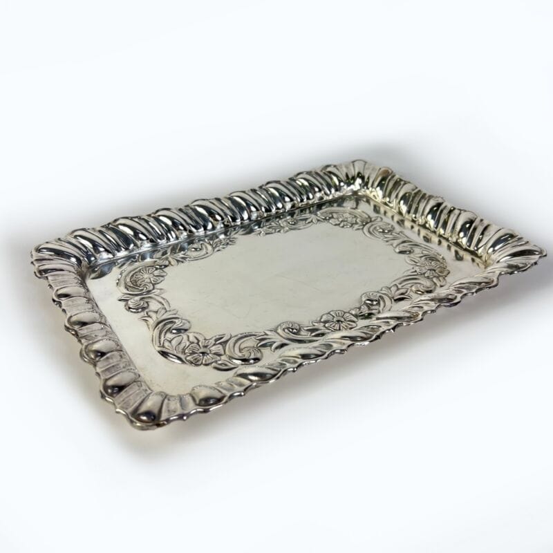 Vassoio svuotatasche in argento stile antico silver plated da scrivania ufficio Categoria Sheffield & Argento