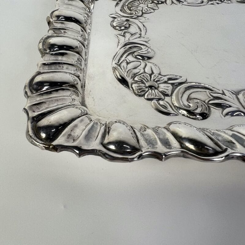 Vassoio svuotatasche in argento stile antico silver plated da scrivania ufficio Categoria Sheffield & Argento