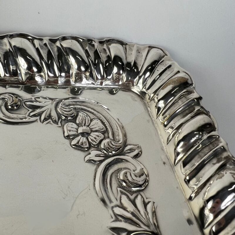 Vassoio svuotatasche in argento stile antico silver plated da scrivania ufficio Categoria Sheffield & Argento