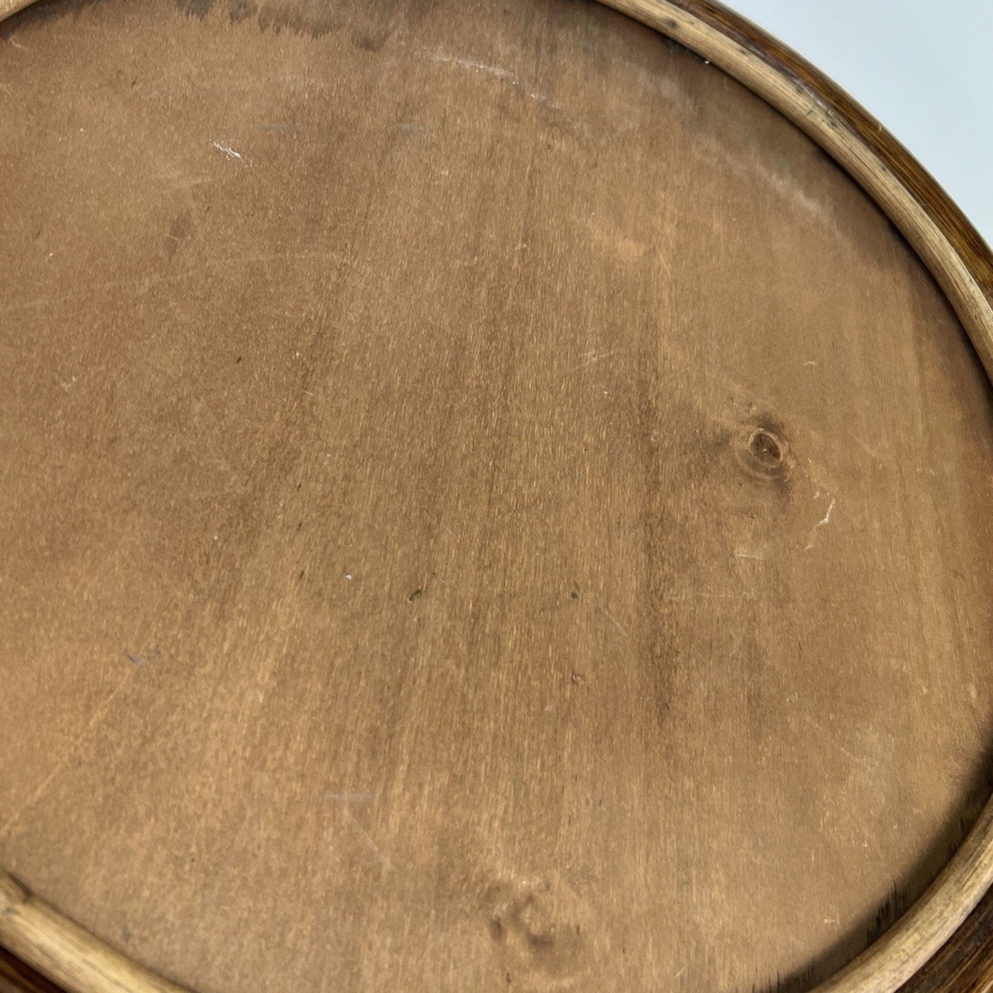 Vassoio Vintage in legno di Bambu anni 70 con tessuto Girasoli guantiera Bamboo Categoria Vassoi