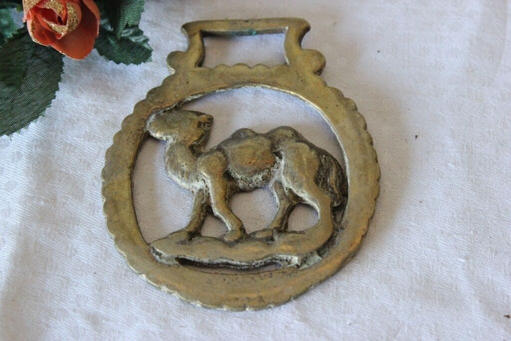 VECCHIO ORNAMENTO  IN OTTONE PER CAVALLO DA COLLEZIONE /OLD  HORSE BRASS Categoria  Ottone
