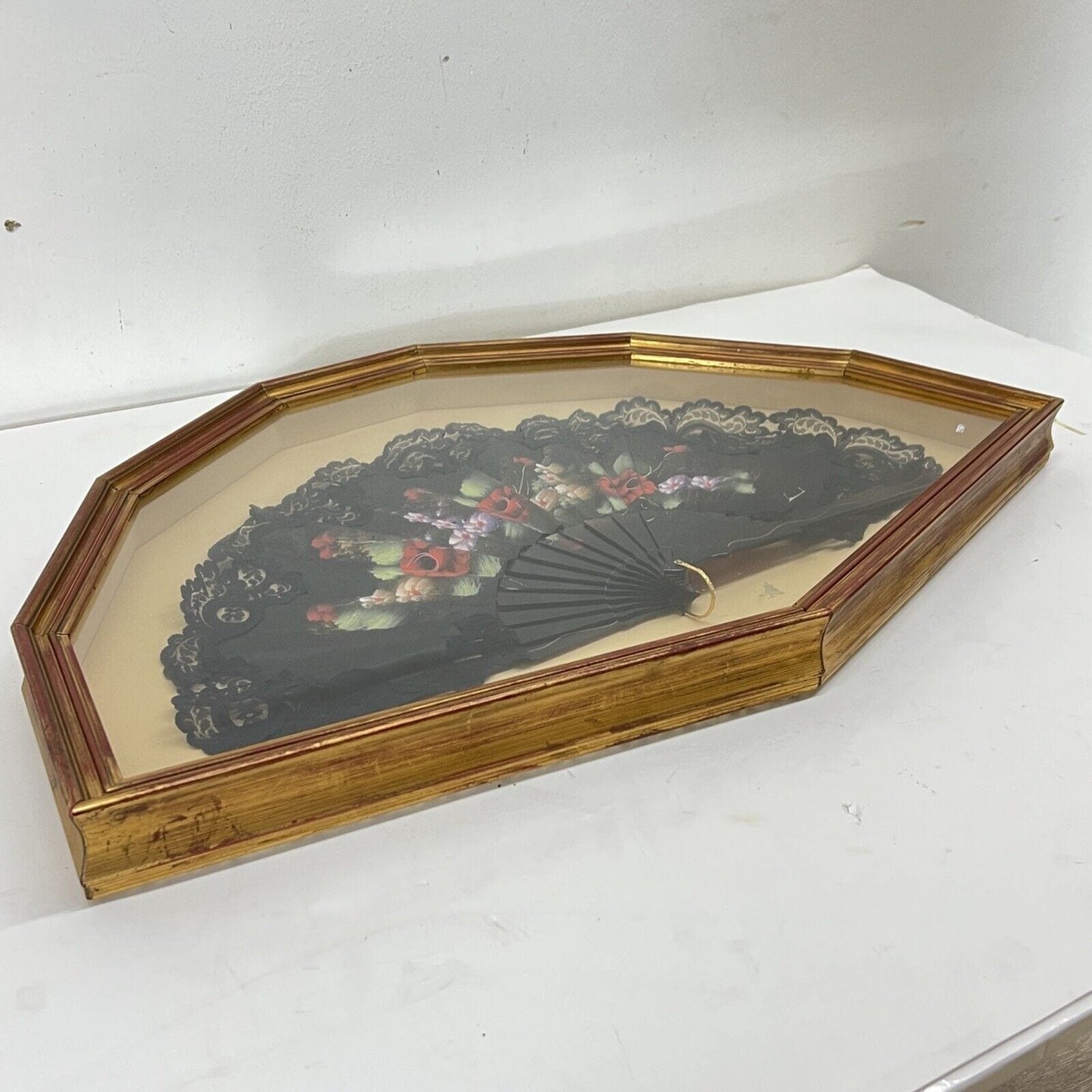 Ventaglio Antico Dipinto e Firmato d'epoca 900 Ventagliera con Cornice in legno Categoria Ventagli