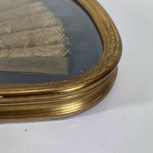 Ventaglio Antico in legno seta dipinto Francese d'epoca 800 Ventagliera Cornice Categoria Ventagli