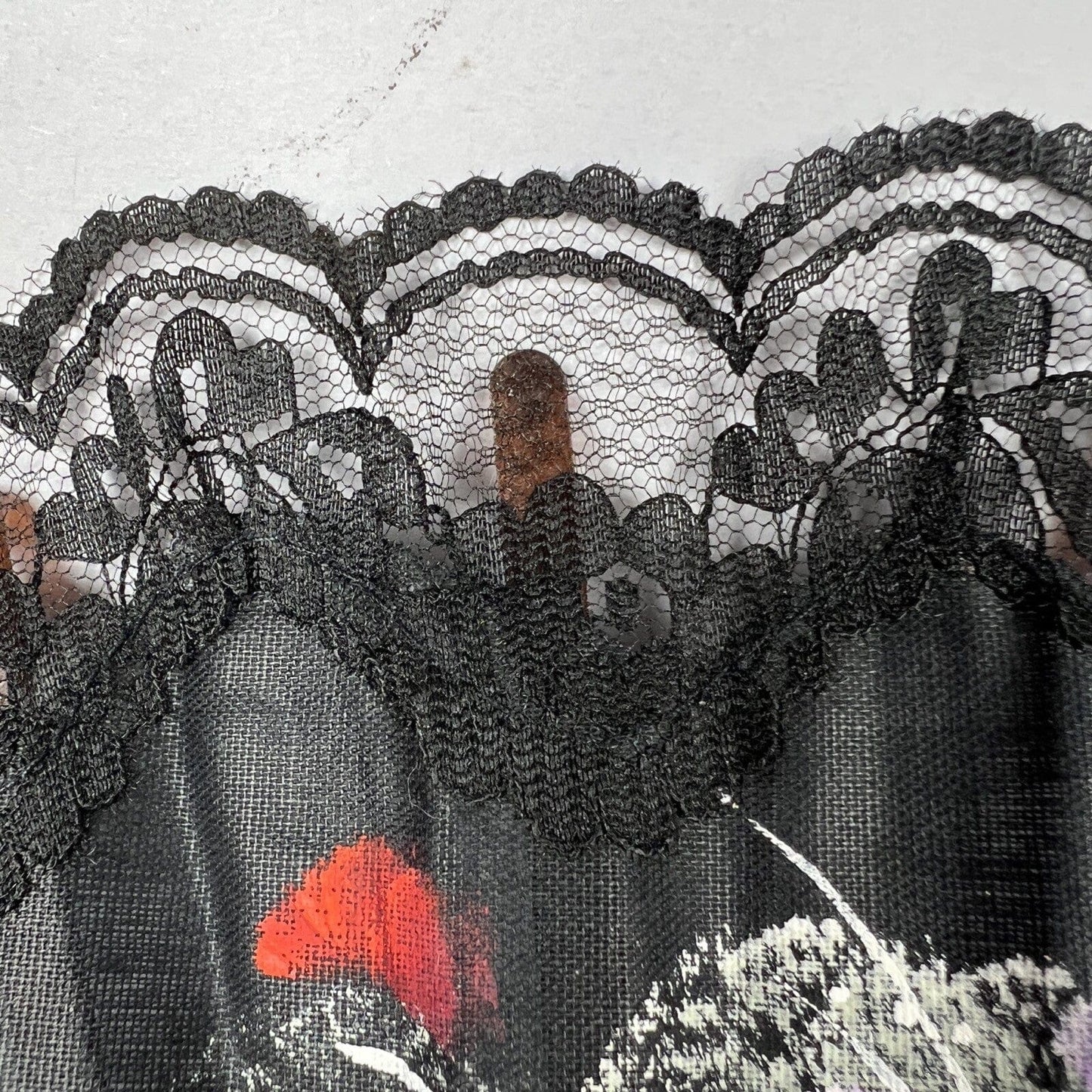 Ventaglio Vintage Elegante in stoffa nero merletto pizzo per signora ricamato 12 Categoria Ventagli