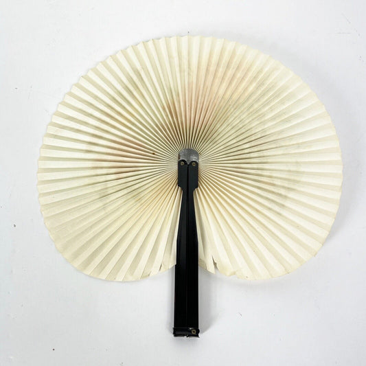 Ventaglio vintage pieghevole cinese in carta e metallo Anni '70 da borsetta Categoria Ventagli