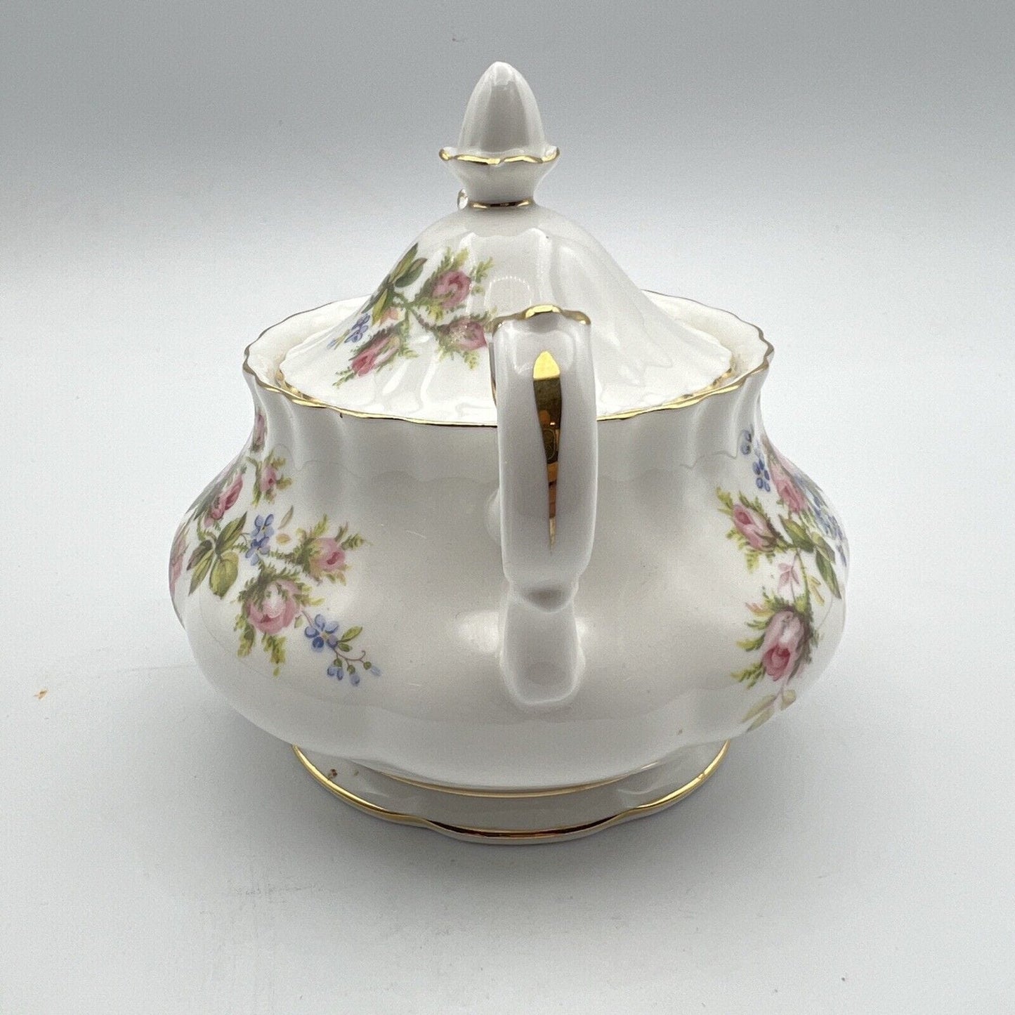 Zuccheriera inglese in porcellana Vintage Royal Albert servizio Moss Rose 1956 Categoria Servizio tazze - Tazze