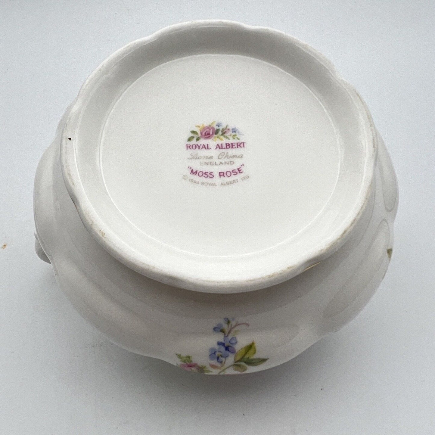 Zuccheriera inglese in porcellana Vintage Royal Albert servizio Moss Rose 1956 Categoria Servizio tazze - Tazze