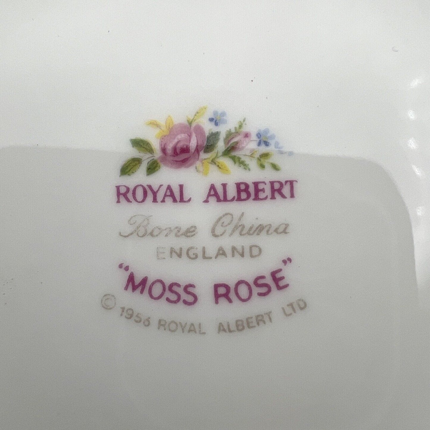Zuccheriera inglese in porcellana Vintage Royal Albert servizio Moss Rose 1956 Categoria Servizio tazze - Tazze
