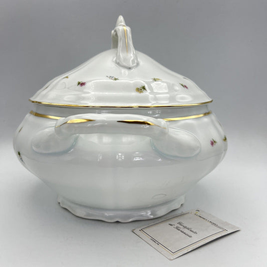 Zuppiera antica in ceramica Bianca Richard Ginori Legumiera Vintage profili oro Categoria Zuppiere