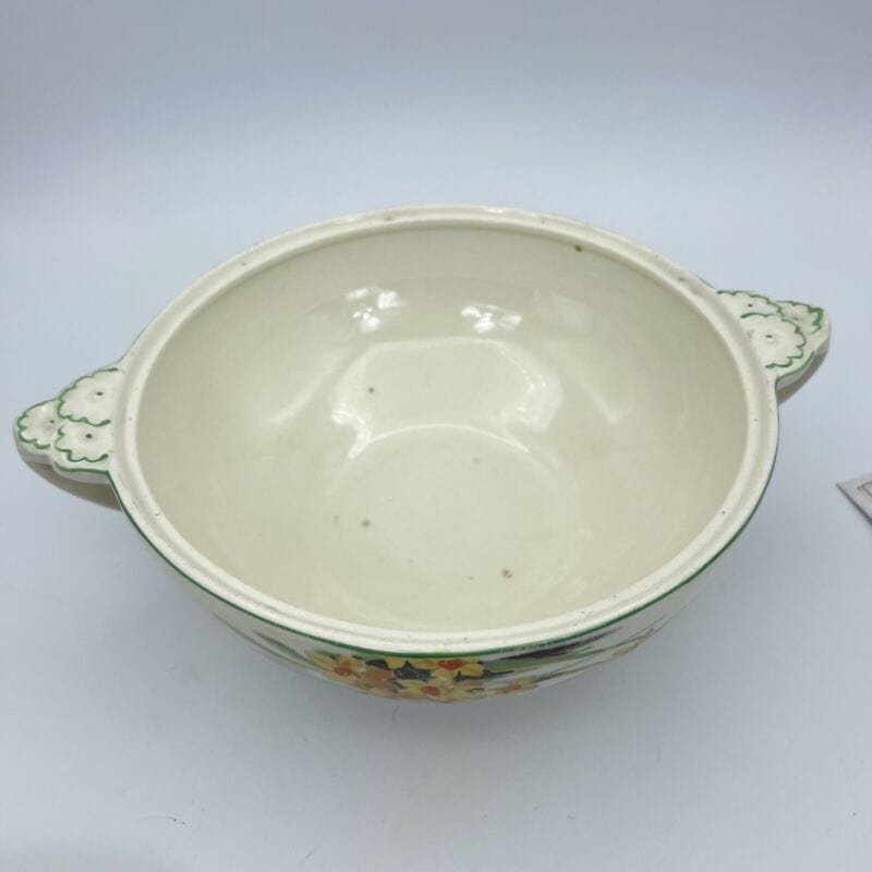 Zuppiera antica inglese in ceramica Legumiera d'epoca stile art Decò Narcisi '20 Categoria Zuppiere