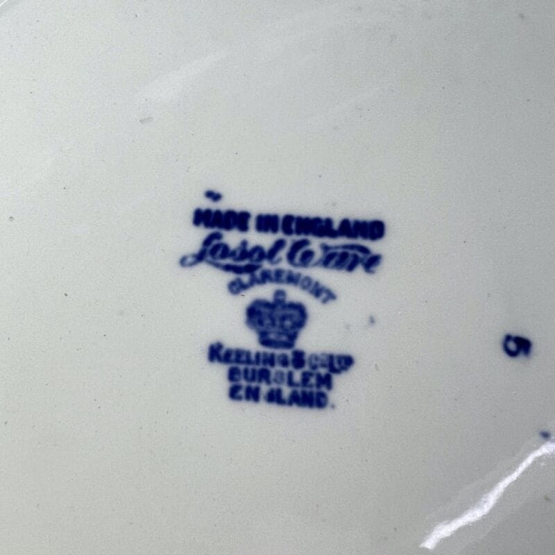 Zuppiera antica inglese in ceramica vecchia legumiera d'epoca bianca blu 900 Categoria Ceramiche e Porcellane