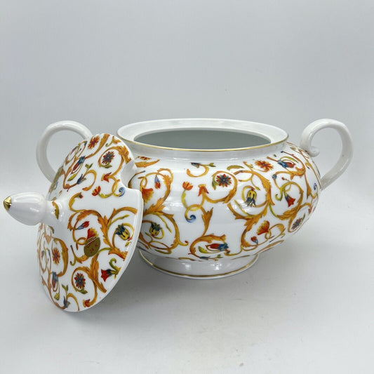 Zuppiera stile antica in porcellana Limoges Legumiera Centrotavola decorato oro Categoria Zuppiere