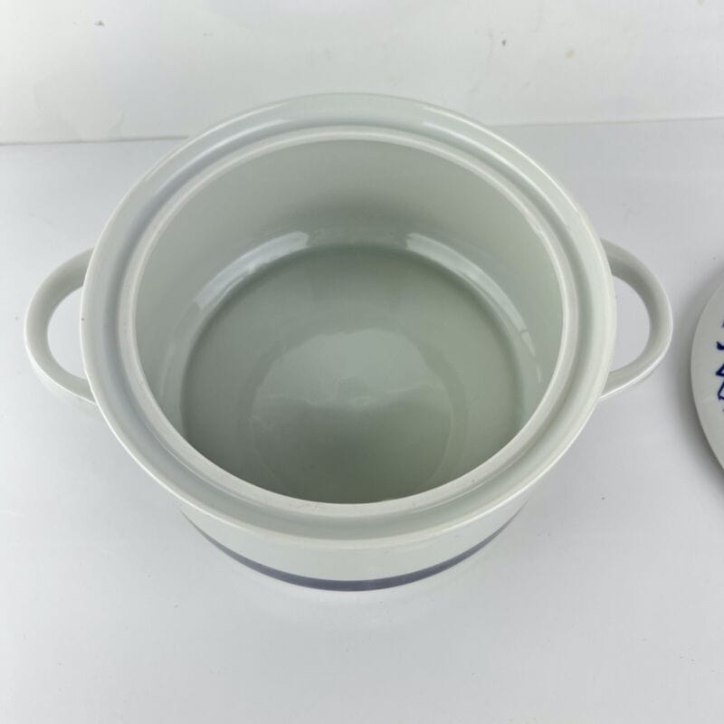 Zuppiera vintage in ceramica bianca blu legumiera anni 70 Bavaria Zuppa da Pesce Categoria Ceramiche e Porcellane