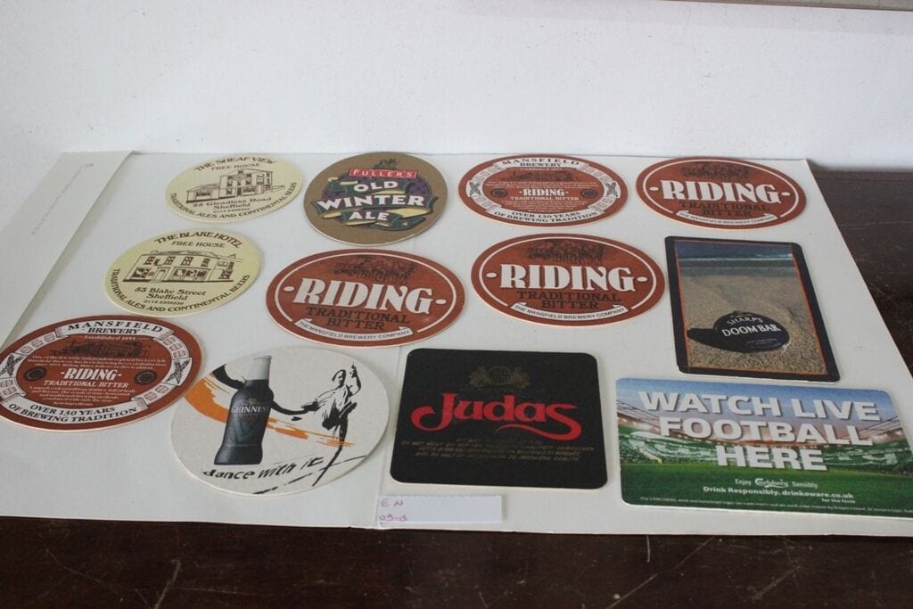 12 SOTTOBICCHIERI VINTAGE DA PUB - RIDING - FULLER'S - JUDAS - CARLSBERG - Birra & dintorni