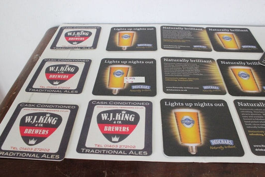 14 SOTTOBICCHIERI VINTAGE DA PUB - W.J. KING - DEUCHARS - BEER MATS Birra & dintorni