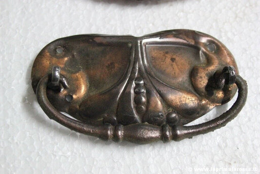 276 - COPPIA DI MANIGLIE D'EPOCA PER MOBILE - MANIGLIA ANTICA - VINTAGE HANDLES Restauro