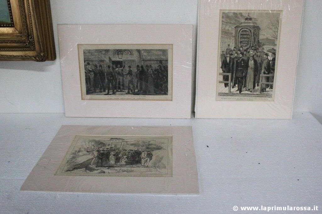 3 STAMPE INGLESI ANTICHE THE ILLUSTRATED LONDON NEWS XILOGRAFIA ANTIQUE PRINTS Stampe e Incisioni