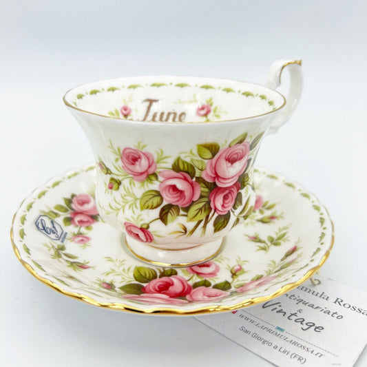 Tazza da tè The in porcellana Royal Albert con mese tazzina inglese GIUGNO 900