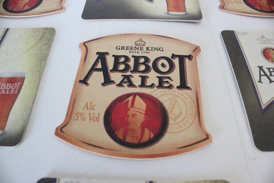 ABBOTT ALE -10 SOTTOBICCHIERI VINTAGE DA PUB - GREENE KING BEER MATS Birra & dintorni