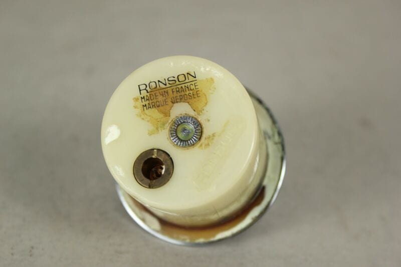 Accendino in argento ronson vintage da tavolo a gas vecchio lighter anni 70 80 Oggetti per fumatori