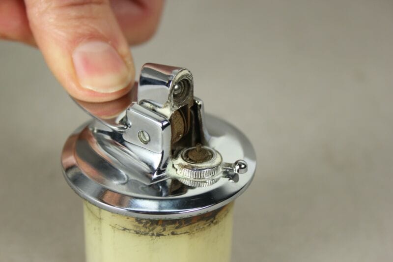 Accendino in argento ronson vintage da tavolo a gas vecchio lighter anni 70 80 Oggetti per fumatori