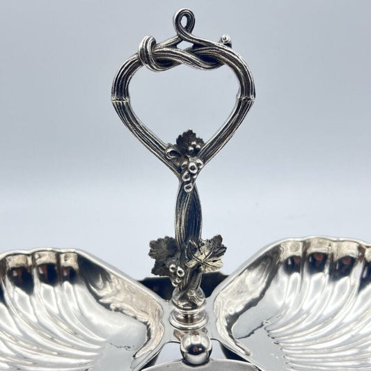 Alzatina in argento sheffield silver plate antico 800 alzata porta confetti Silver plated sheffield style