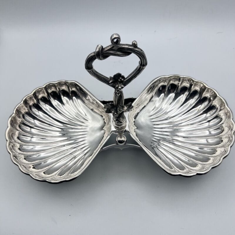 Alzatina in argento sheffield silver plate antico 800 alzata porta confetti Silver plated sheffield style