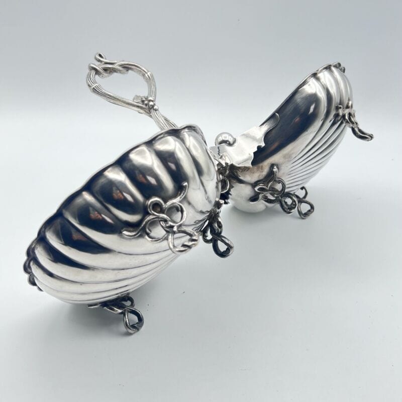 Alzatina in argento sheffield silver plate antico 800 alzata porta confetti Silver plated sheffield style