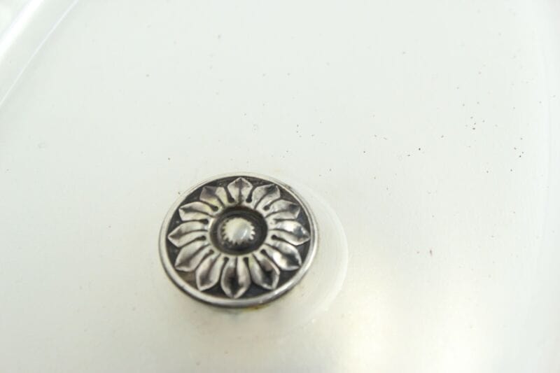 Antica Alzata centrotavola in argento 800 e vetro satinato fruttiera alzatina Sheffield & Argento
