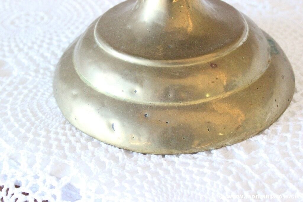 ANTICA ALZATA IN OTTONE X BOLLITORE H cm 25 VINTAGE BRASS KETTLE STAND Ottone