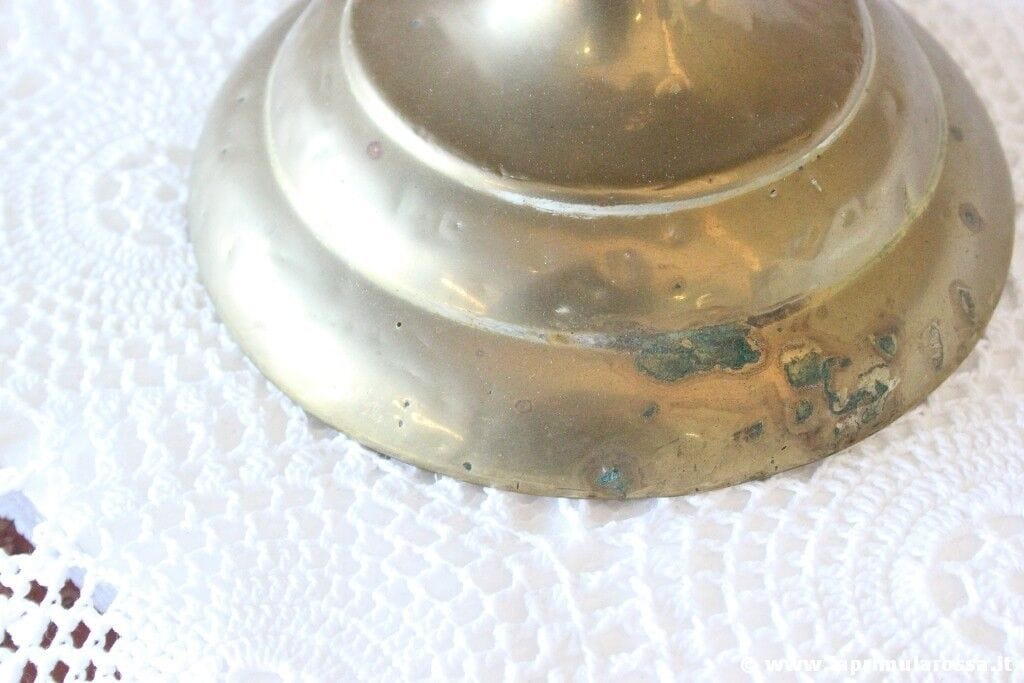 ANTICA ALZATA IN OTTONE X BOLLITORE H cm 25 VINTAGE BRASS KETTLE STAND Ottone